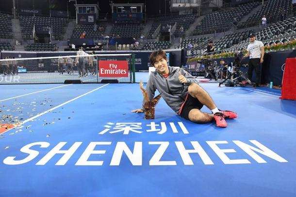 Nishioka is on the up-and-up after his big win in Shenzhen. Photo: Shenzhen Open