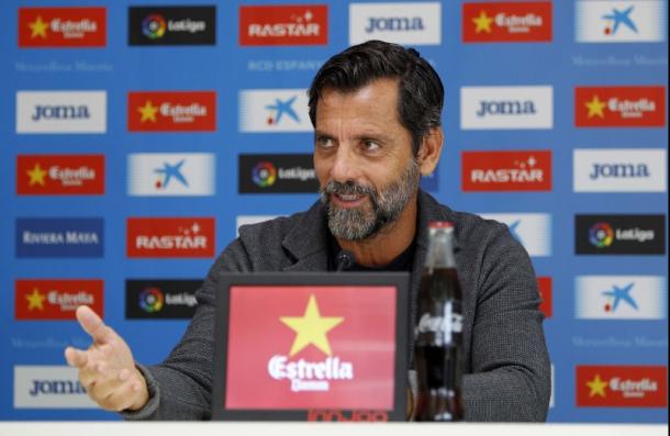 Quique Sánchez Flores en la comparecencia de prensa | RCD Espanyol