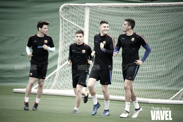 Entrenamiento del filial azulgrana en la Ciutat Esportiva Joan Gamper | Foto de Noelia Déniz, VAVEL