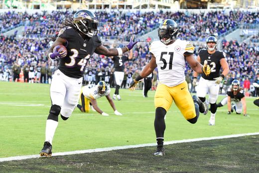 Alex Collins scored the only Ravens touchdown today | Source: Tommy Gilligan, USA TODAY Sports