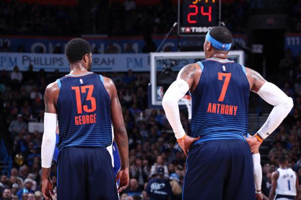 George y Anthony, esta temporada con los Thunder. Foto: NBA.com