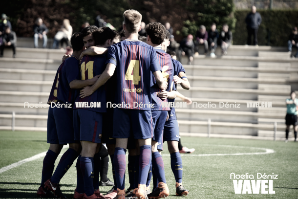 Celebración de uno de los goles del Juvenil A | Foto de Noelia Déniz, VAVEL