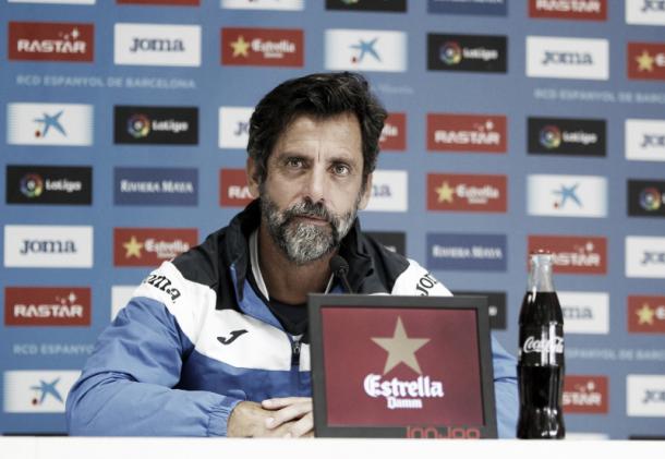 Quique Sánchez Flores fala à imprensa antes da partida | Foto: Divulgação/RCD Espanyol