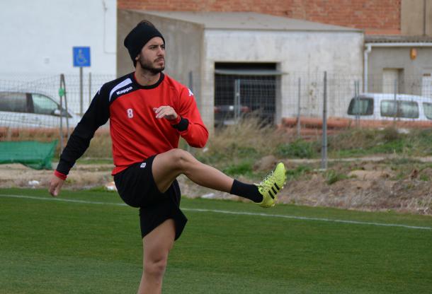 Guzzo ejercitandose en el entrenamiento preparatorio del Reus-Sevilla Atlético | Foto: CF Reus
