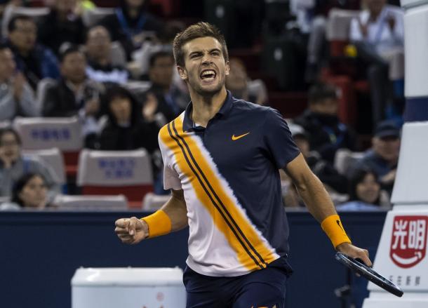 Borna Coric had a breakthrough by reaching his first Masters 1000 semi this week. Photo: Shanghai Rolex Masters