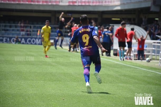 Celebración del gol de Nahuel | Foto de Noelia Déniz, VAVEL