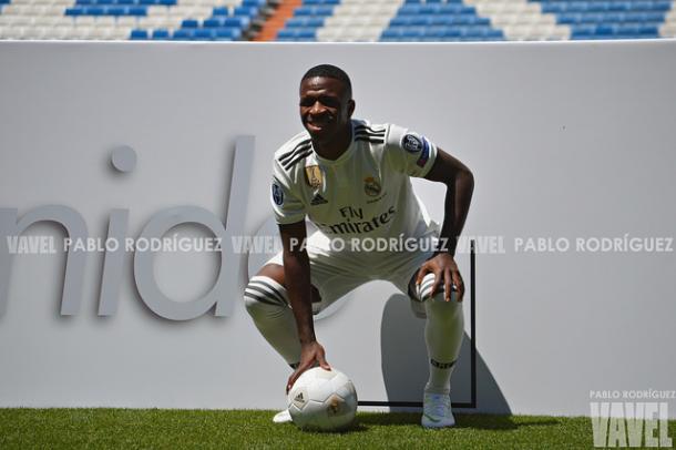 Vinicius en su presentación | Foto: Pablo Rodríguez (VAVEL)