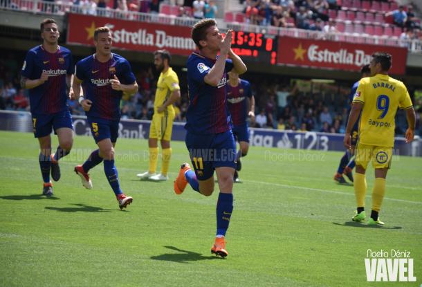 Celebración de uno de los goles de Marc Cardona | Foto de Noelia Déniz, VAVEL