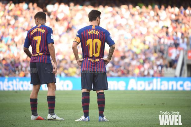 Leo Messi y Philippe Coutinho durante el partido | Foto de Noelia Déniz, VAVEL