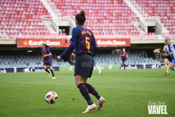 Melanie Serrano, jugadora del FC Barcelona Femenino. FOTO: Noelia Déniz