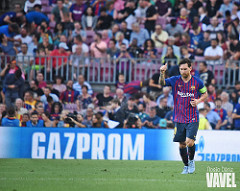 Messi metió un hat trick en el Camp Nou / Foto: Noelia Déniz (VAVEL)