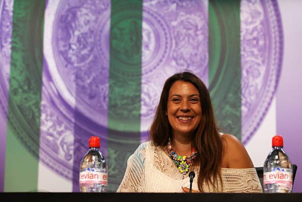 Marion Bartoli at Wimbledon in 2014, the year following her retirement (Getty/Pool)