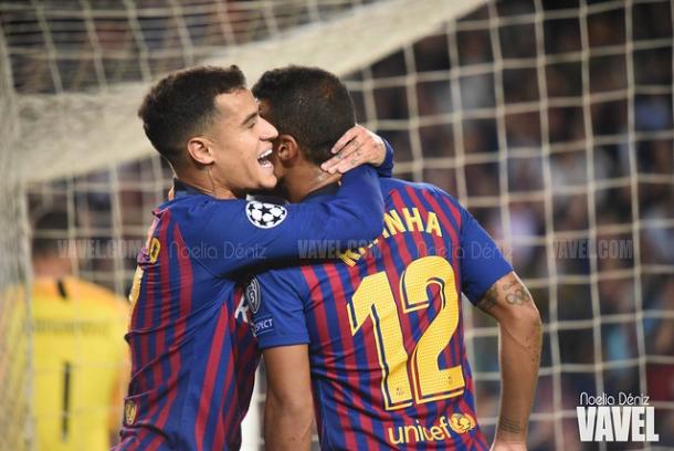 Rafinha y Coutinho ante el Inter | Foto: Noelia Déniz (VAVEL)