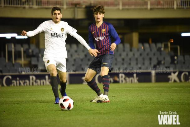 Collado en el Barça B 2-2 Valencia Mestalla de la pasada temporada | Foto: Noelia Déniz (VAVEL)
