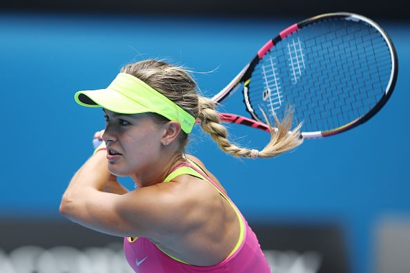 Bouchard at the Australian Open where she recorded her best result of 2015, reaching the last eight. Photo credit: Hannah Peters/Getty Images.