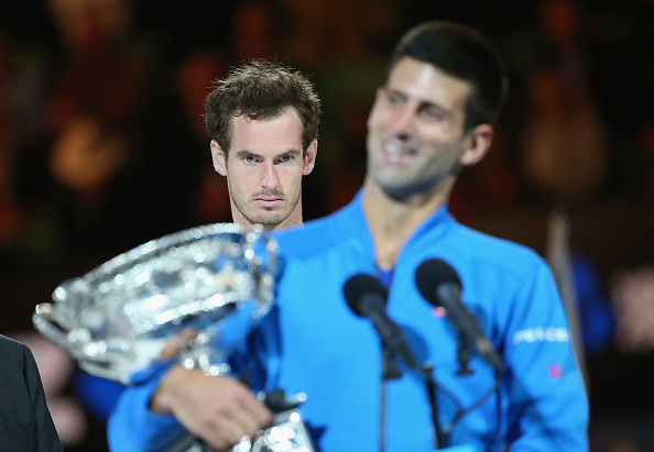 Murray looks on amorously, as the Scot loses his first Australian Open final to Djokovic in 2015 (photo:getty)