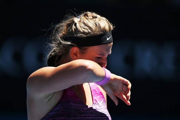 Victoria Azarenka struggled both during and in the months after her loss to Agnieszka Radwanska at the Australian Open in 2014 (Getty/Clive Brunskill)