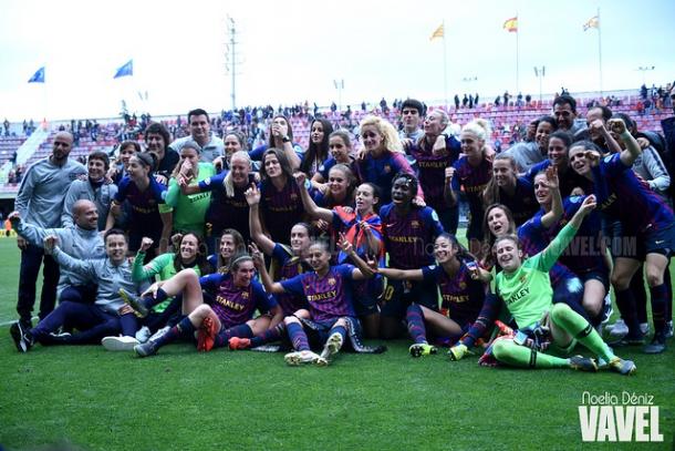 El FC Barcelona celebrando el pase a la final. FOTO: Noelia Déniz