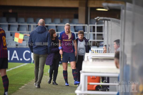 Van der Gragt se tuvo que retirar una vez iniciado el partido | Foto: Noelia Déniz - VAVEL