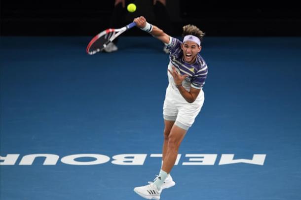 Thiem's serve was on fire all match long/Photo: Greg Wood/AFP via Getty Images