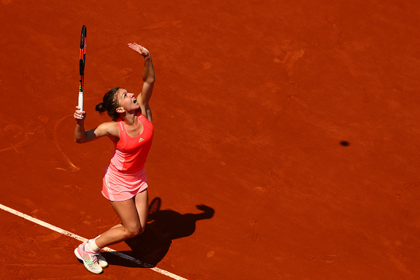 Simona Halep serves at the 2015 French Open in Paris/Getty Images