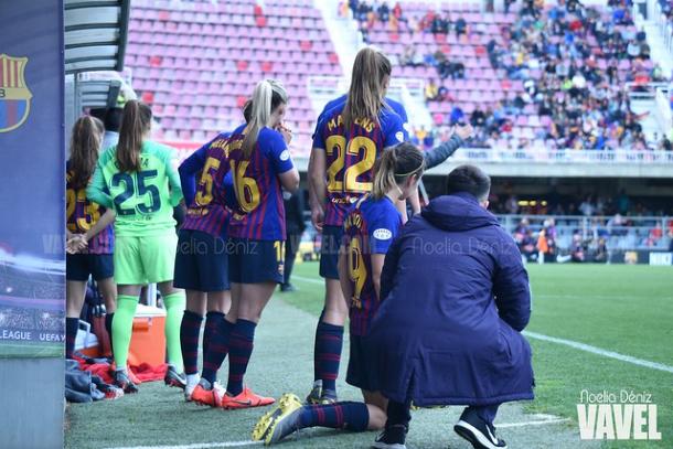 El banquillo del FC Barcelona observando el partido. FOTO: Noelia Déniz