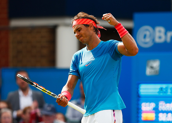 Rafael Nadal shows his frustration after a point at the Aegon Championships at the Queen's Club/Getty Images