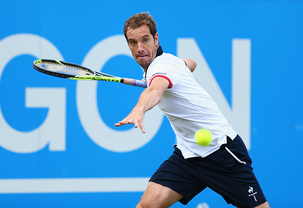 Richard Gasquet in action at the Queens Club