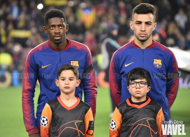 Dembélé y Munir, antes de enfrentarse al Tottenham | Foto: Noelia Déniz (VAVEL)