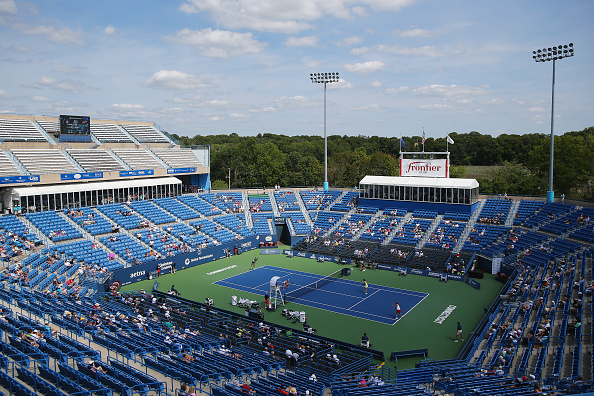 The view of Grandstand, the main court at the Cullman-Heyman Tennis Centre in New Haven. Photo credit: Maddie Meyer/Getty Images.