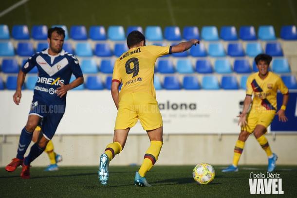 Imagen de archivo del partido de la primera vuelta entre el CF Badalona y el Barça B. FOTO: Noelia Déniz