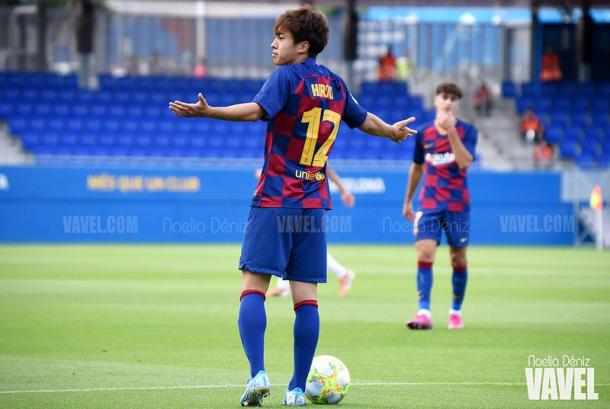 Hiroki Abe, jugador del Barça B. FOTO: Noelia Déniz
