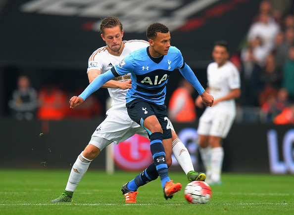 Dele Alli will be tasked with taming Gylfi Sigurdsson on Monday. (Photo: Tony Marshall/Getty Images)