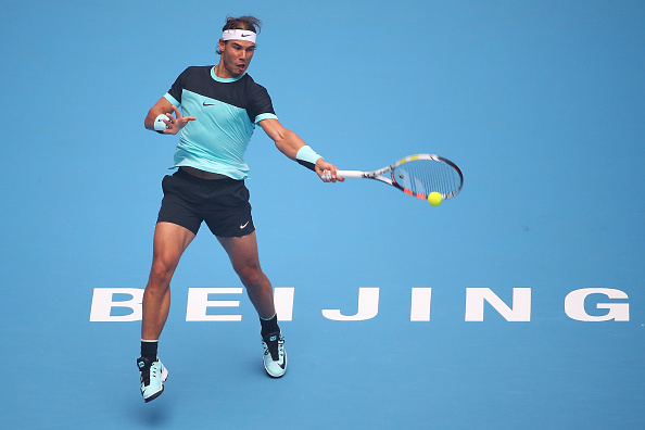 Rafael Nadal hits a forehand at the 2015 China Open in Beijing/Getty Images