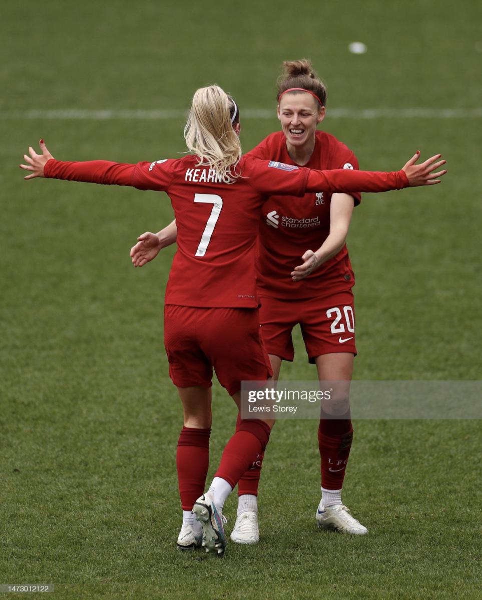The second goal scorer, Missy Bo Kearns, hands Liverpool the three points - (