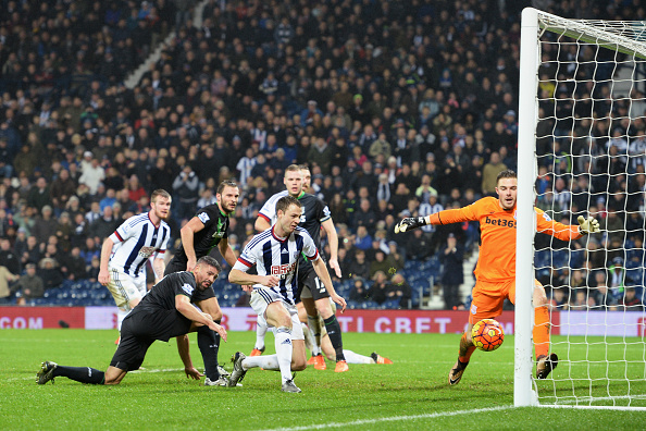 Evans scored his only league goal for The Baggies versus Stoke City in January   (getty)