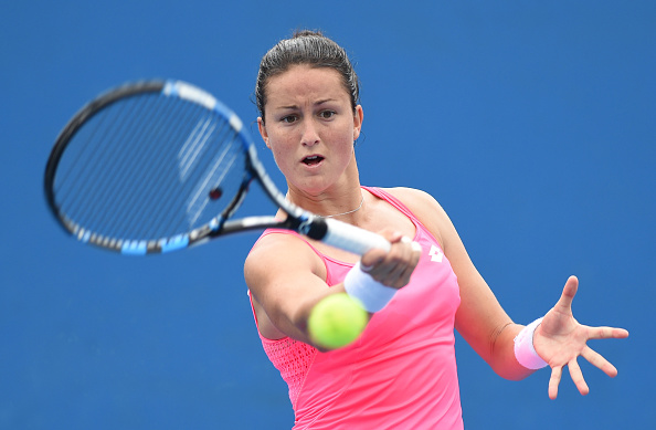 Arruabarrena was hanging in there throughout the early stages of the match. Photo credit: Greg Wood/Getty Images.