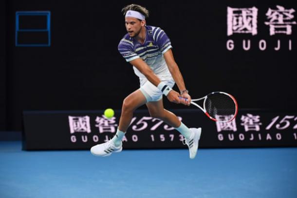 Thiem won seven of the last eight points of the tiebreaker to take the lead/Photo: William West/AFP via Getty Images