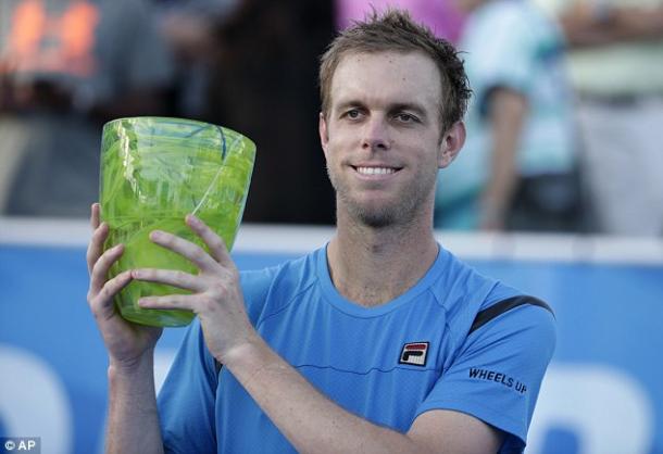 Sam Querrey holding the Delray Beach trophy, the American's first title for 3 and a half years (Photo: DailyMail)