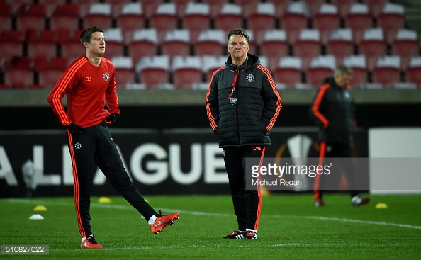 Above: Paddy McNair with Louis van Gaal during their time with Manchester United | Photo: Getty Images