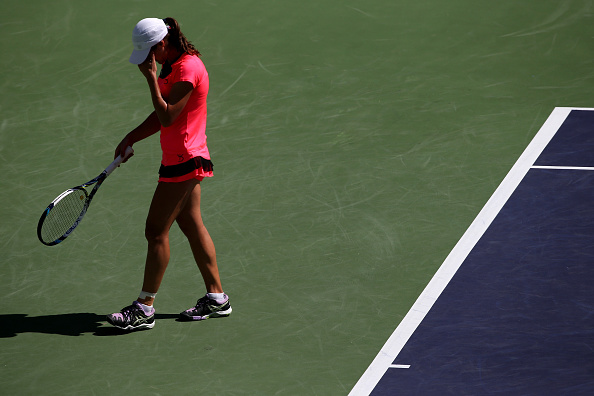 Niculescu saw her impressive comeback come to a halt when she could not serve out the match. Photo credit: Sean M. Haffey/Getty Images.