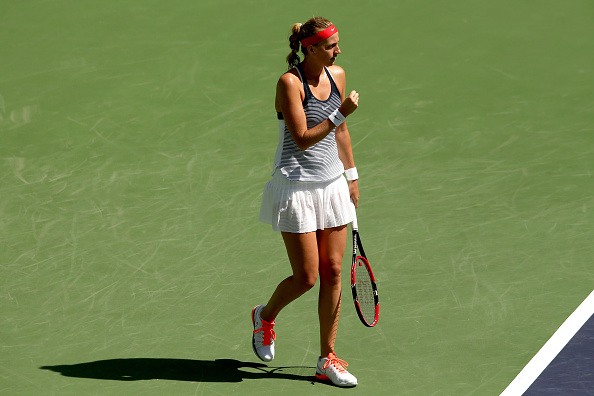 Kvitova locked in her first quarterfinal appearance of 2016 in Indian Wells. Photo credit: Matthew Stockman/Getty Images