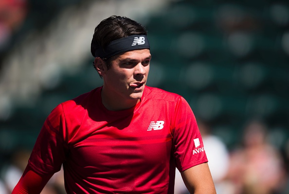 Raonic made to work for the second game in the second set | Photo courtesy of: Robyn Beck/Getty Images