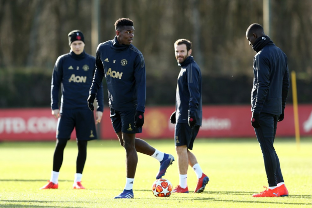 Pogba durante la sesión de entrenamiento. Foto: Sitio oficial de la UEFA.