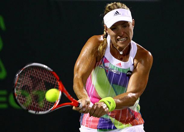 Kerber is coming closer to a maiden successful title defence in Charleston. Photo credit: Mike Ehrmann/Getty Images.