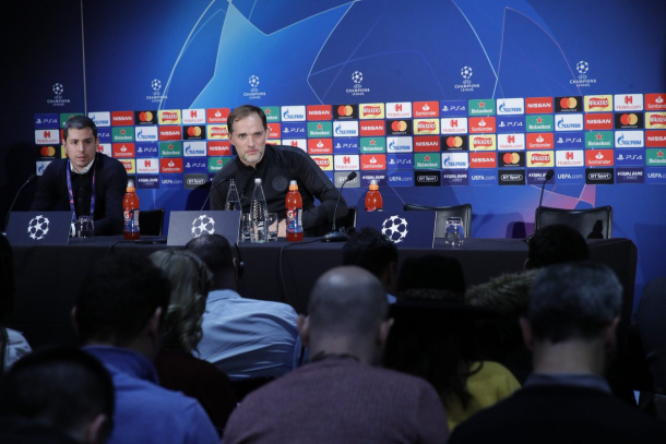 Tuchel en rueda de prensa. Foto: Twitter oficial PSG.