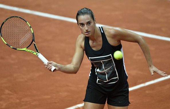 Garcia hard at work for her match against Bertens | Photo: Jean-Francois Monier/Getty Images