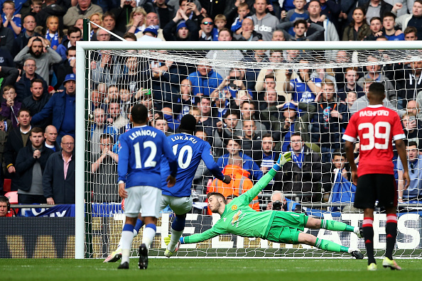 David de Gea saved a Romeu Lukaku penalty in helping United to a Wembley final. | Image source: Getty Images