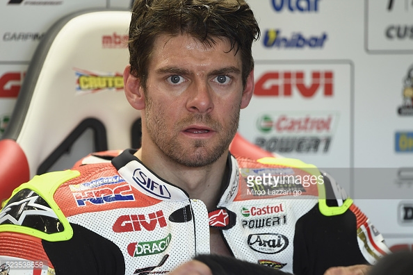 LCR Honda rider Cal Crutchlow in his pit garage - Getty Images