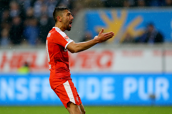 New signing Kerem Demirbay celebrates one of his many goals scored in a Fortuna Düsseldorf shirt last season. (Photo: Christof Koepsel/Bongarts/Getty Images)